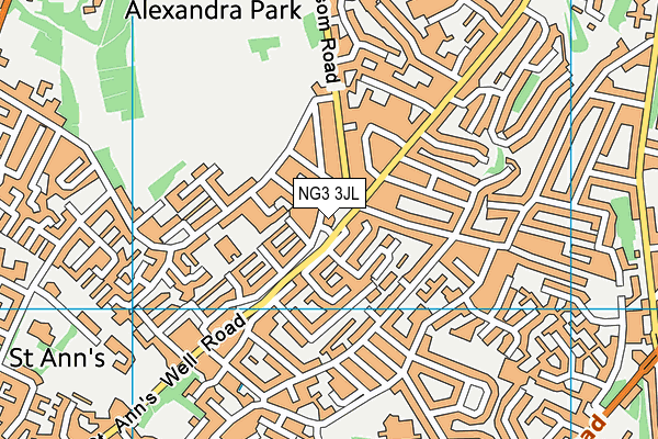 NG3 3JL map - OS VectorMap District (Ordnance Survey)