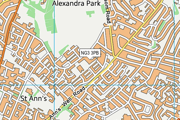 NG3 3PB map - OS VectorMap District (Ordnance Survey)