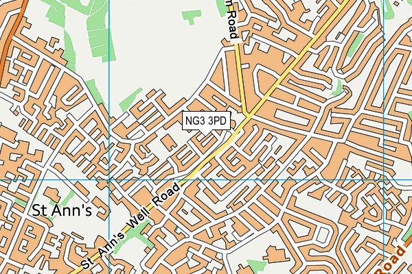 NG3 3PD map - OS VectorMap District (Ordnance Survey)