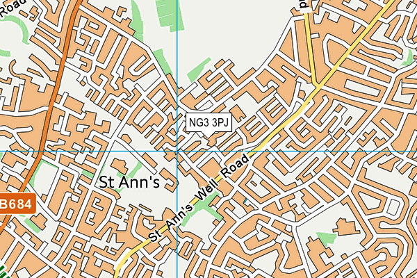 NG3 3PJ map - OS VectorMap District (Ordnance Survey)