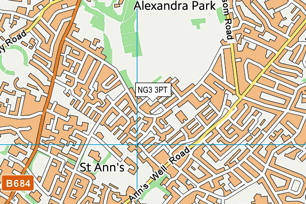 NG3 3PT map - OS VectorMap District (Ordnance Survey)