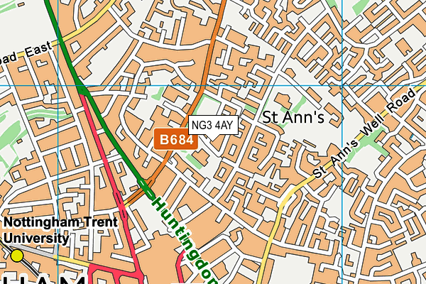 NG3 4AY map - OS VectorMap District (Ordnance Survey)