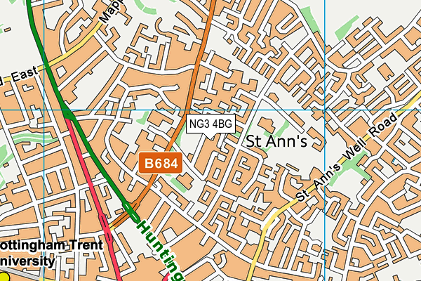 NG3 4BG map - OS VectorMap District (Ordnance Survey)