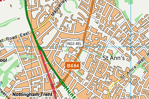 NG3 4EL map - OS VectorMap District (Ordnance Survey)