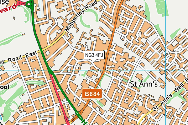 NG3 4FJ map - OS VectorMap District (Ordnance Survey)