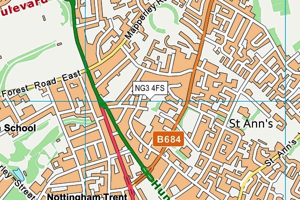 NG3 4FS map - OS VectorMap District (Ordnance Survey)