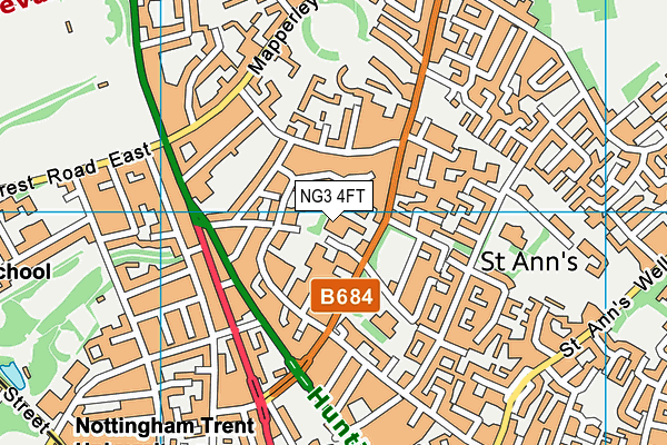 NG3 4FT map - OS VectorMap District (Ordnance Survey)
