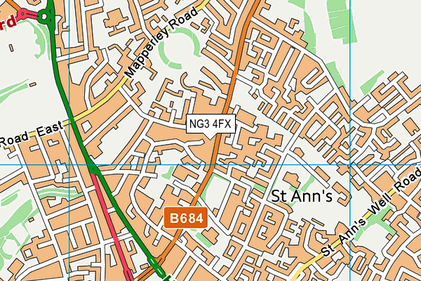 NG3 4FX map - OS VectorMap District (Ordnance Survey)