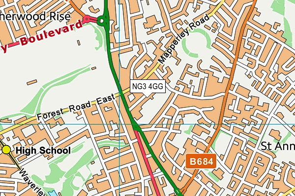 NG3 4GG map - OS VectorMap District (Ordnance Survey)