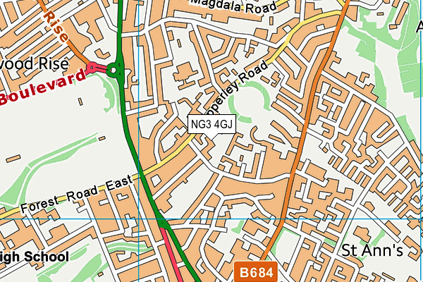 NG3 4GJ map - OS VectorMap District (Ordnance Survey)