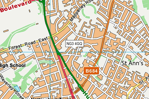 NG3 4GQ map - OS VectorMap District (Ordnance Survey)