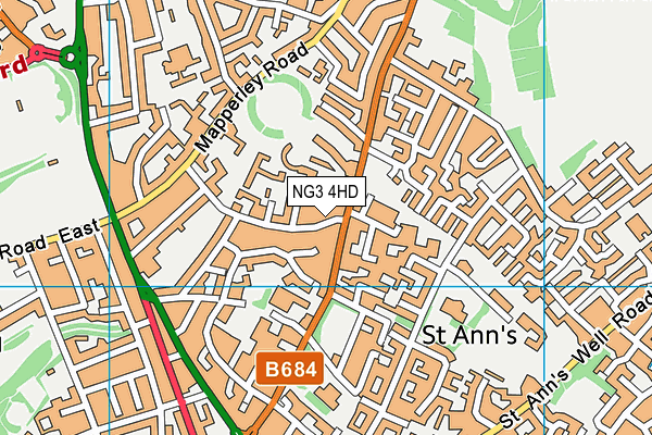 NG3 4HD map - OS VectorMap District (Ordnance Survey)