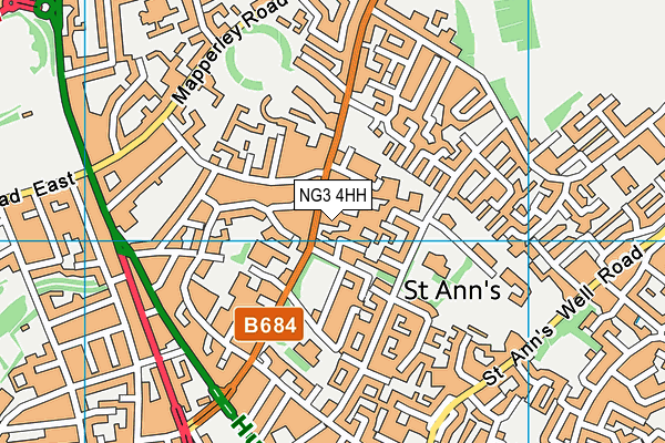 NG3 4HH map - OS VectorMap District (Ordnance Survey)
