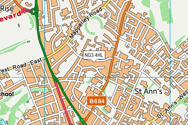 NG3 4HL map - OS VectorMap District (Ordnance Survey)