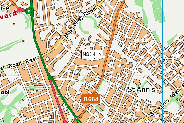 NG3 4HN map - OS VectorMap District (Ordnance Survey)