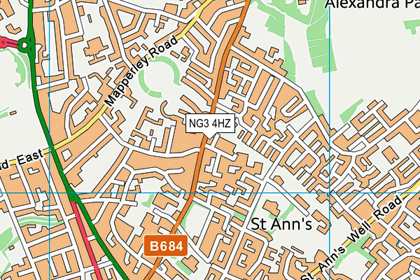 NG3 4HZ map - OS VectorMap District (Ordnance Survey)