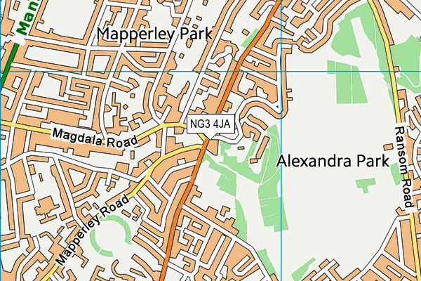 NG3 4JA map - OS VectorMap District (Ordnance Survey)