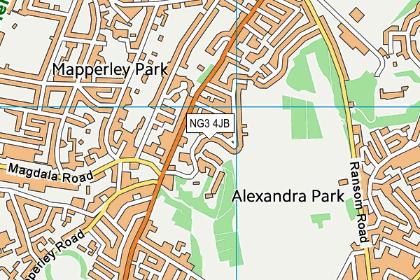 NG3 4JB map - OS VectorMap District (Ordnance Survey)