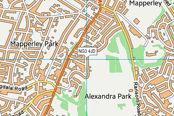 NG3 4JD map - OS VectorMap District (Ordnance Survey)