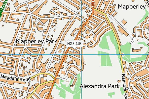 NG3 4JE map - OS VectorMap District (Ordnance Survey)