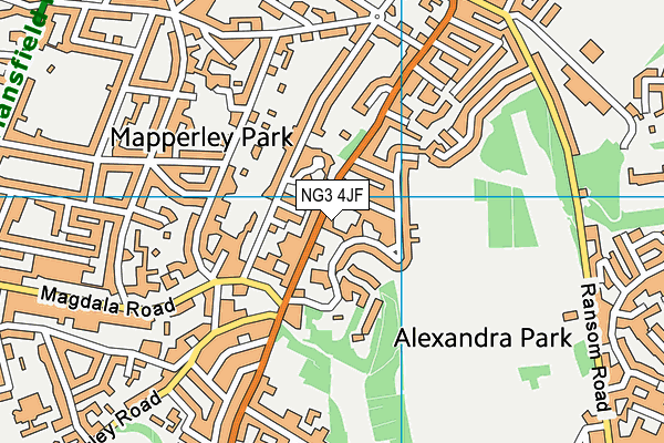NG3 4JF map - OS VectorMap District (Ordnance Survey)