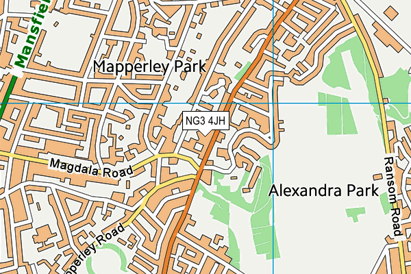 NG3 4JH map - OS VectorMap District (Ordnance Survey)