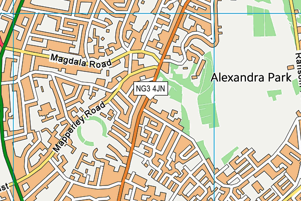 NG3 4JN map - OS VectorMap District (Ordnance Survey)