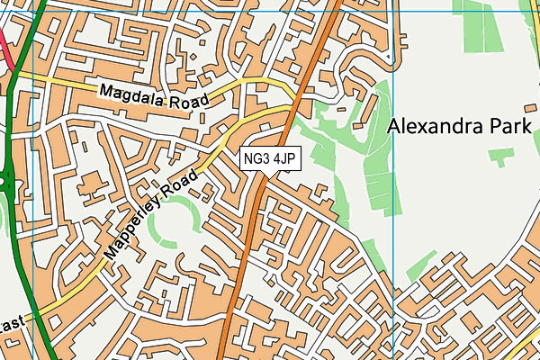 NG3 4JP map - OS VectorMap District (Ordnance Survey)