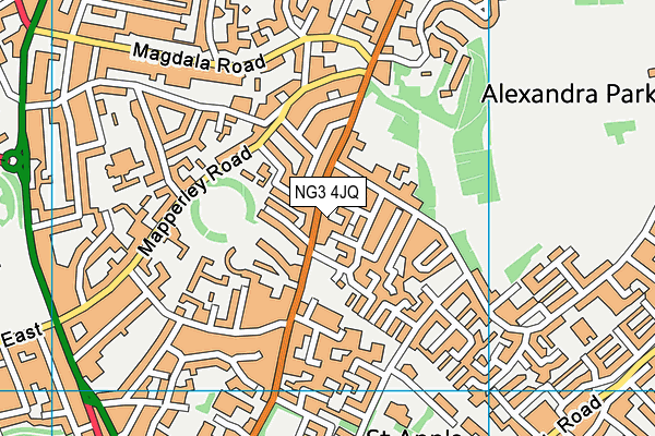 NG3 4JQ map - OS VectorMap District (Ordnance Survey)