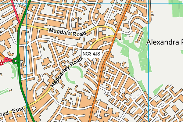 NG3 4JS map - OS VectorMap District (Ordnance Survey)