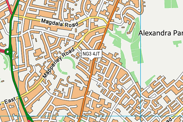 NG3 4JT map - OS VectorMap District (Ordnance Survey)