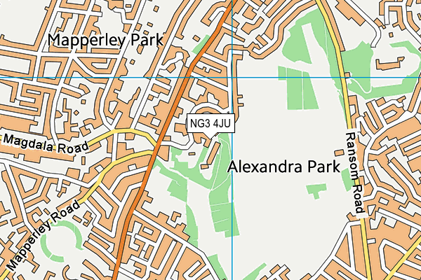 NG3 4JU map - OS VectorMap District (Ordnance Survey)