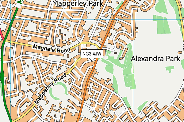 NG3 4JW map - OS VectorMap District (Ordnance Survey)