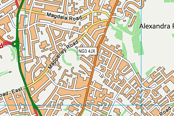 NG3 4JX map - OS VectorMap District (Ordnance Survey)