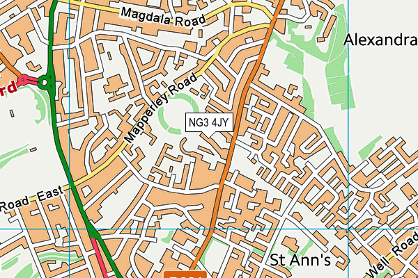 NG3 4JY map - OS VectorMap District (Ordnance Survey)