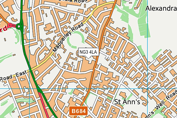 NG3 4LA map - OS VectorMap District (Ordnance Survey)