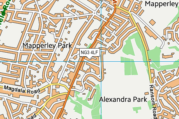 NG3 4LF map - OS VectorMap District (Ordnance Survey)