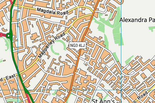 NG3 4LJ map - OS VectorMap District (Ordnance Survey)