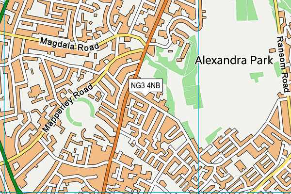 Brendon Lawrence Sports Centre map (NG3 4NB) - OS VectorMap District (Ordnance Survey)