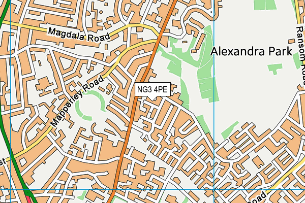 NG3 4PE map - OS VectorMap District (Ordnance Survey)