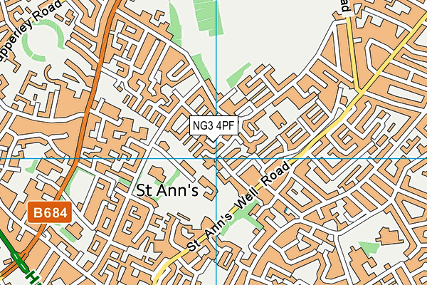 NG3 4PF map - OS VectorMap District (Ordnance Survey)