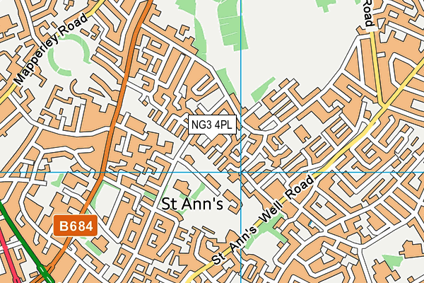 NG3 4PL map - OS VectorMap District (Ordnance Survey)