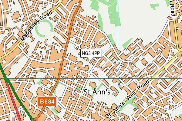 NG3 4PP map - OS VectorMap District (Ordnance Survey)