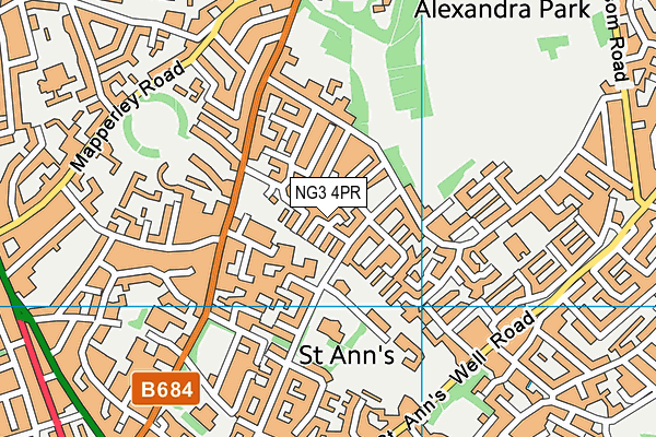 NG3 4PR map - OS VectorMap District (Ordnance Survey)