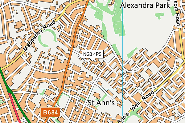 NG3 4PS map - OS VectorMap District (Ordnance Survey)