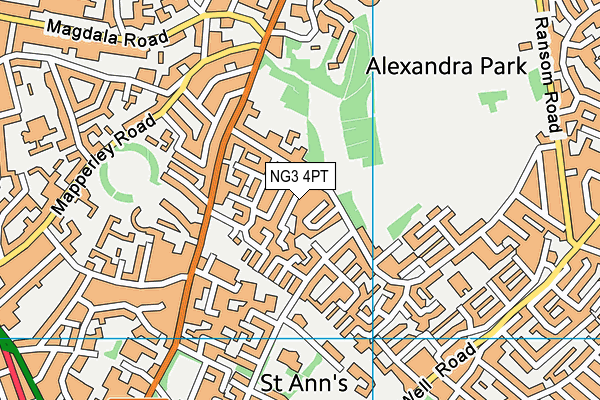 NG3 4PT map - OS VectorMap District (Ordnance Survey)