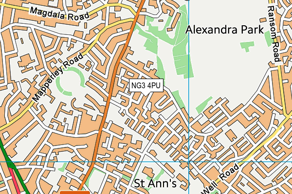 NG3 4PU map - OS VectorMap District (Ordnance Survey)