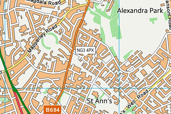 NG3 4PX map - OS VectorMap District (Ordnance Survey)