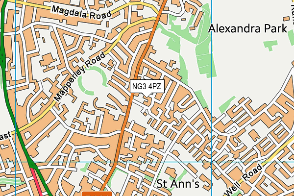 NG3 4PZ map - OS VectorMap District (Ordnance Survey)