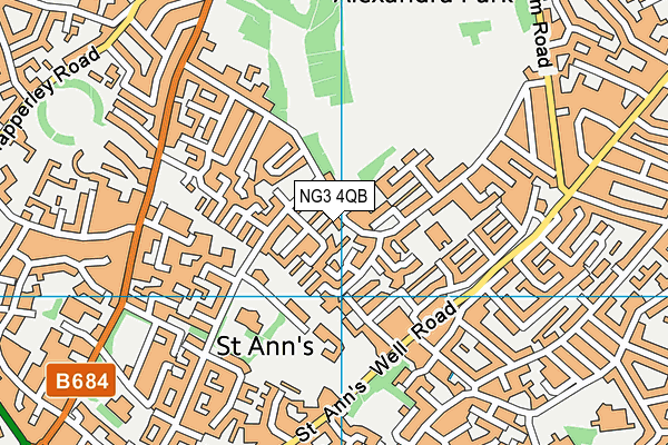 NG3 4QB map - OS VectorMap District (Ordnance Survey)